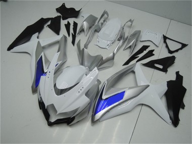 Carénages Moto Suzuki GSXR 600/750 2008-2010 - Argent Blanc Bleu Noir