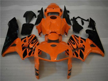 Carénage Moto Honda CBR600RR 2005-2006 - Orange Noir Flamme