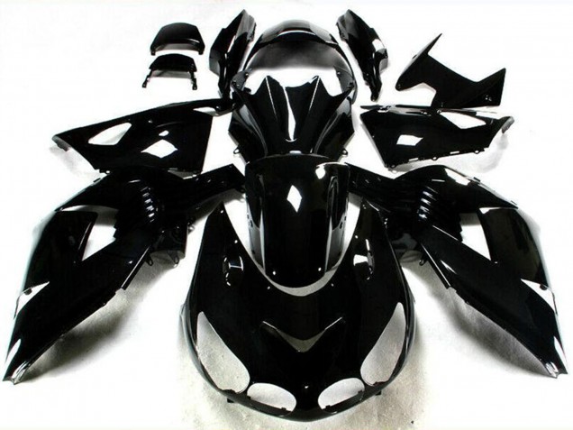 Carénages Moto Kawasaki ZX14R ZZR1400 2006-2011 - Noir Brillant