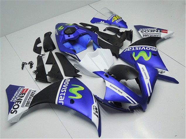 Carénages Moto Yamaha YZF R1 2012-2014 - Bleu Blanc Noir Vert MoviStar Yamalube ENEOS