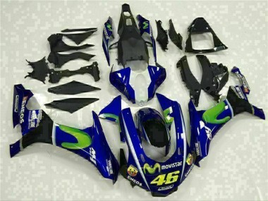 Carénages Moto Yamaha YZF R1 2015-2019 - Bleu Argent Noir Vert MoviStar