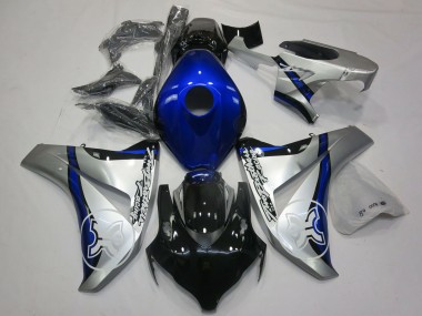 Carénages Moto Honda CBR1000RR 2006-2007 - Argent Bleu Noir Brillant TBR