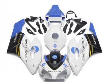 Carénages Moto Honda CBR1000RR 2004-2005 - Blanc Bleu Clair Noir Brillant Konica Minolta