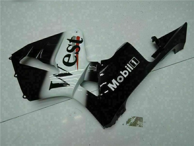 Carénages Moto Honda CBR600RR 2003-2004 - Noir Brillant Blanc West Mobil