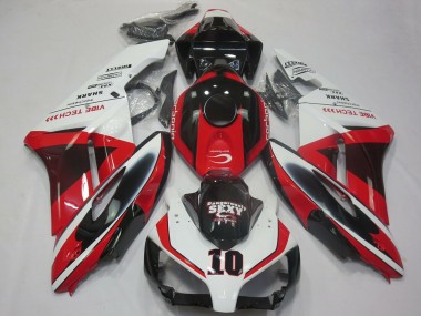 Carénages Moto Honda CBR1000RR 2004-2005 - Blanc Rouge Noir Brillant Sexy VIBE TECH
