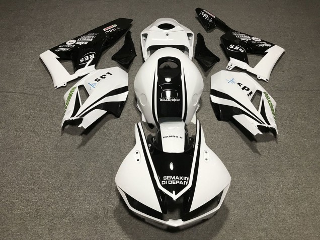 Carénages Moto Honda CBR600RR 2013-2026 - Blanc Noir Brillant