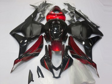 Carénages Moto Honda CBR600RR 2009-2012 - Rouge Noir Brillant Noir Mat