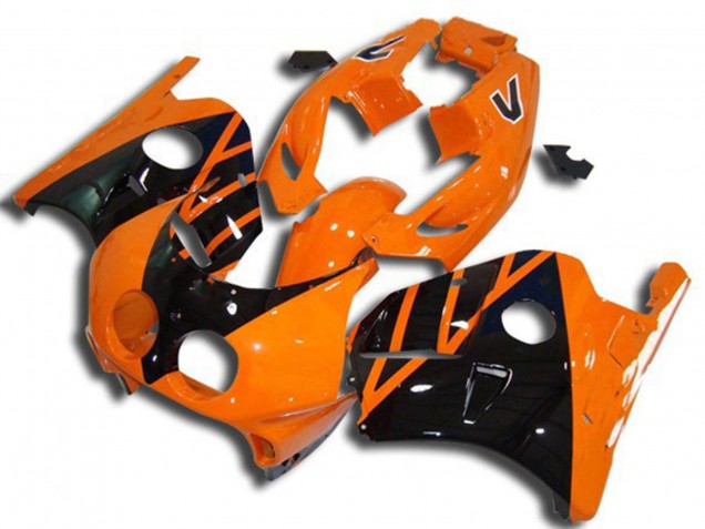 Carénages Moto Honda CBR250RR 1990-1998 - Orange Noir Brillant