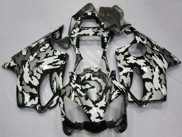 Carénages Moto Honda CBR600 F4i 2001-2003 - Blanc Gris Noir Camouflage
