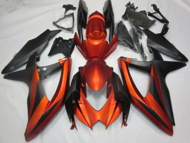 Carénages Moto Suzuki GSXR 600 / GSXR 750 2008-2010 - Burnt Orange Noir Mat