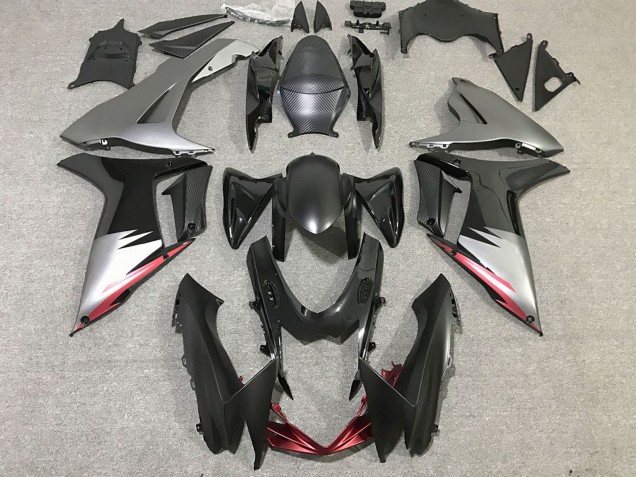 Carénages Moto Suzuki GSXR 600 / GSXR 750 2011-2024 - Gris Argent Noir Brillant