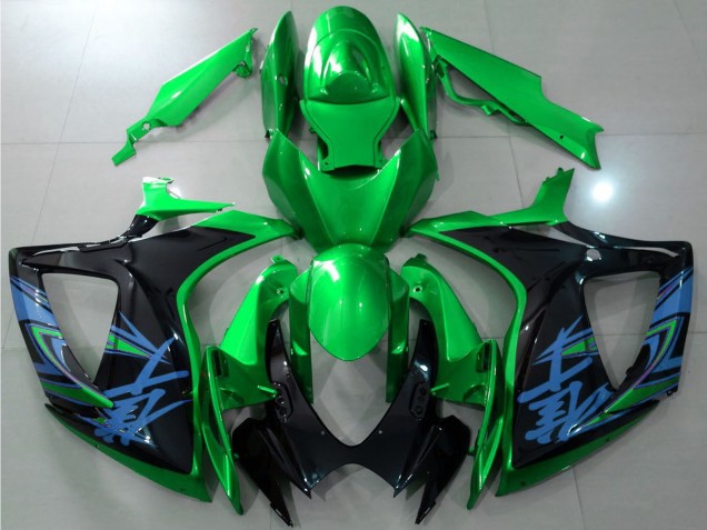 Carénages Moto Suzuki GSXR 600 / GSXR 750 2006-2007 - Vert Noir Bleu
