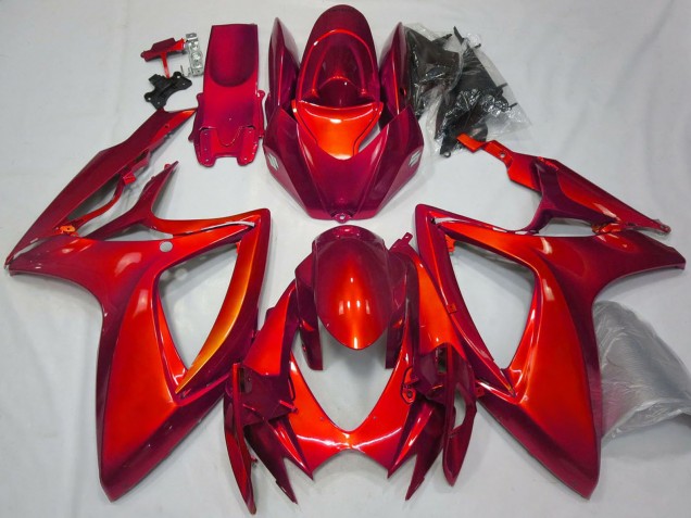 Carénages Moto Suzuki GSXR 600 / GSXR 750 2006-2007 - Rouge Brillant Plaine
