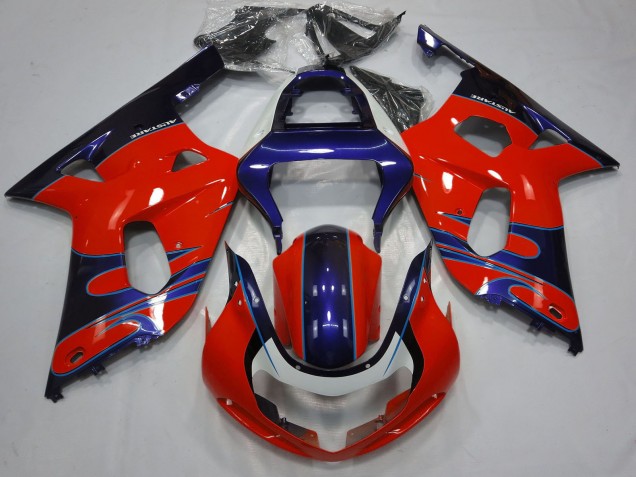 Carénages Moto Suzuki GSXR 600 / GSXR 750 2001-2003 - Rouge Bleu Noir Brillant