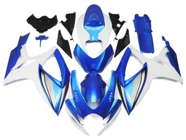 Carénages Moto Suzuki GSXR 600 / GSXR 750 2006-2007 - Blanc Bleu OEM Style