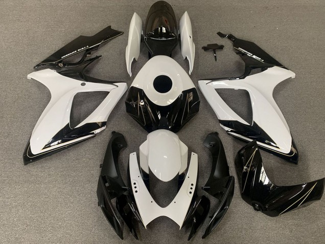 Carénages Moto Suzuki GSXR 600 / GSXR 750 2006-2007 - Blanc Noir Brillant