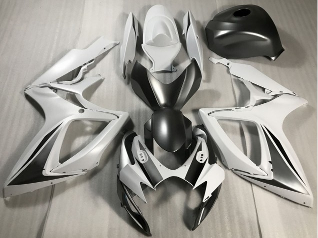 Carénages Moto Suzuki GSXR 600 / GSXR 750 2006-2007 - Blanc Gris Noir Mat