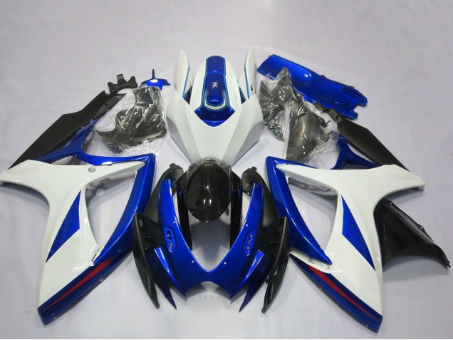 Carénage Moto Suzuki GSXR 600 / GSXR 750 2006-2007 - Blanc Bleu Noir Brillant OEM Style