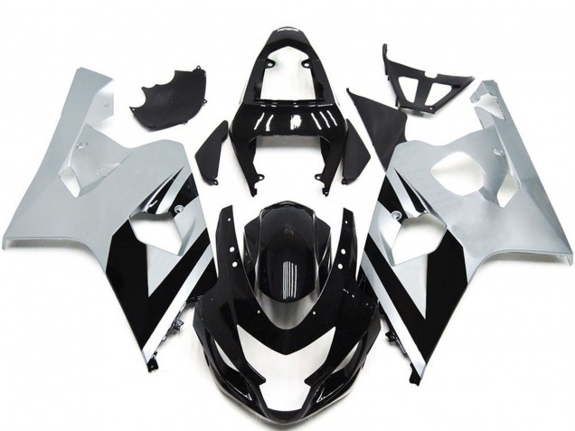 Carénages Moto Suzuki GSXR 600 / GSXR 750 2004-2005 - Blanc Noir Brillant OEM Style