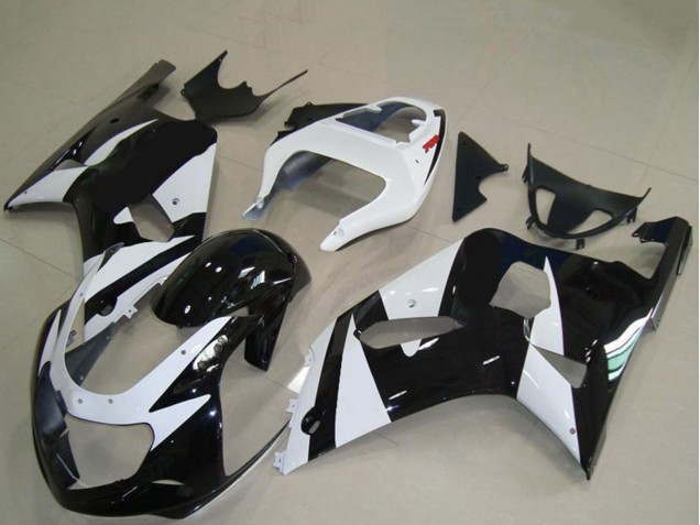 Carénages Moto Suzuki GSXR 600 / GSXR 750 2001-2003 - Blanc Noir Brillant
