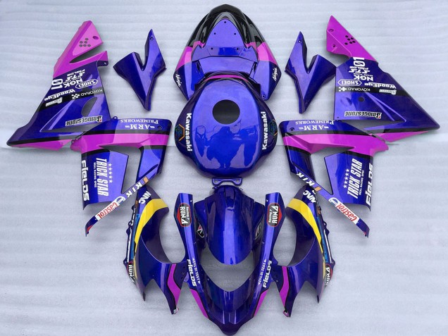 Carénages Moto Kawasaki ZX10R 2004-2005 - Bleu Rose Trick Star