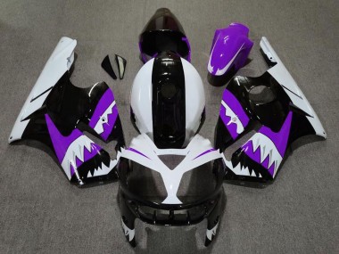 Carénages Moto Kawasaki ZX12R 2002-2006 - Violet Noir Blanc Requin