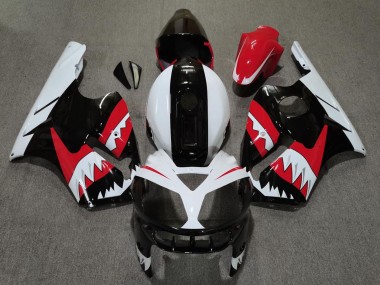 Carénages Moto Kawasaki ZX12R 2002-2006 - Rouge Noir Blanc Requin