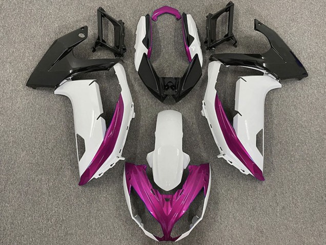 Carénages Moto Kawasaki Ninja 650R 2009-2011 - Blanc Magenta Noir Mat