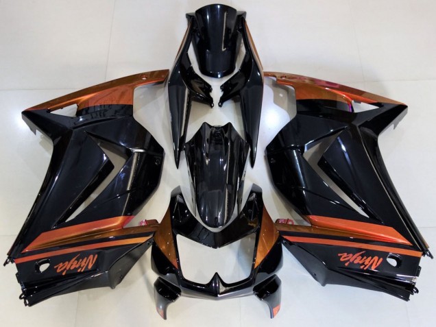 Carénages Moto Kawasaki Ninja 250 2008-2012 - Noir Brillant Orange