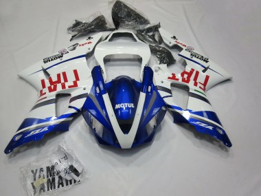 Carénages Moto Yamaha R1 2000-2001 - Blanc Bleu Rouge Fiat Motul