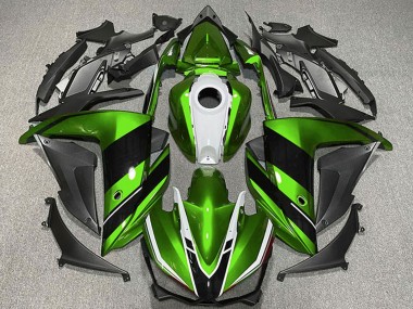 Carénages Moto Yamaha R3 2015-2018 - Vert Blanc Noir Brillant