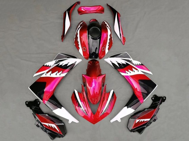 Carénages Moto Yamaha R3 2015-2018 - Rouge Blanc Noir Requin