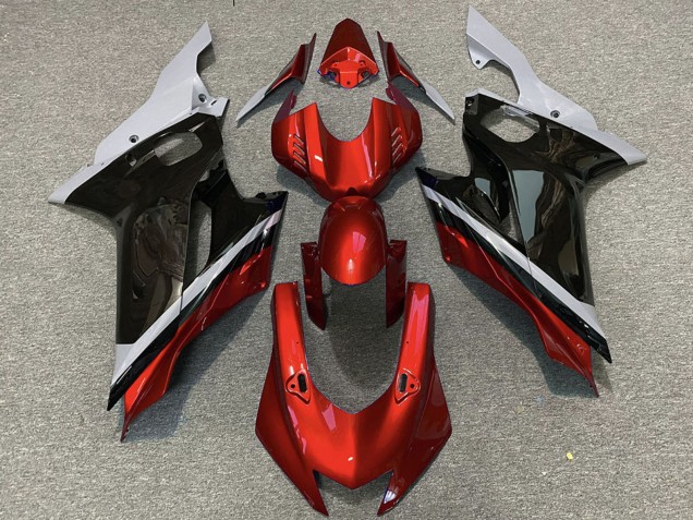 Carénages Moto Yamaha R6 2017-2023 - Gris Rouge Noir Brillant