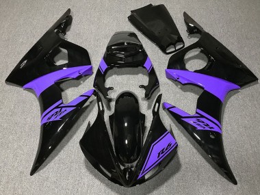 Carénages Moto Yamaha R6 2003-2004 - Noir Brillant Violet