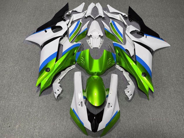 Carénages Moto Yamaha R6 2017-2023 - Blanc Bleu Vert