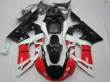 Carénages Moto Yamaha R6 1998-2002 - Blanc Rouge Noir Brillant
