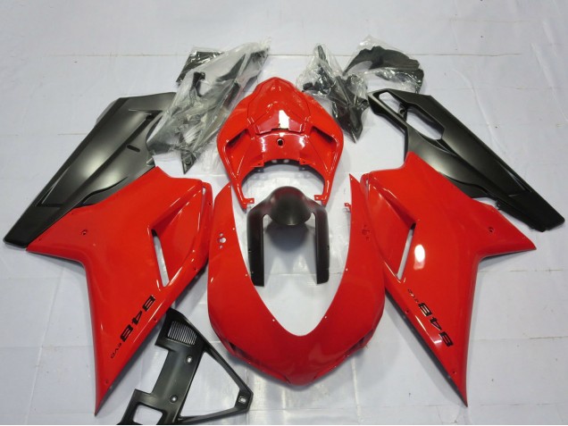 Carénages Moto Ducati 848 2007-2014 - Rouge Noir Mat
