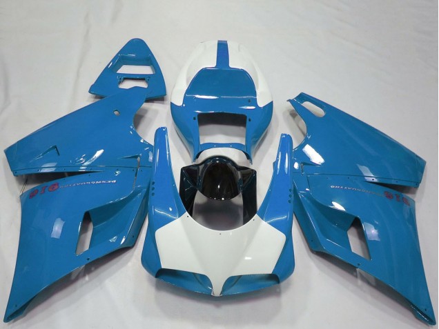 Carénages Moto Ducati 916 1993-2005 - Bleu Clair Noir Brillant