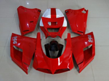 Carénages Moto Ducati 996 1993-2005 - Rouge Brillant Blanc Noir