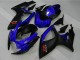 Carénages Moto Suzuki GSXR 600/750 2006-2007 - Bleu Noir Mat Rouge