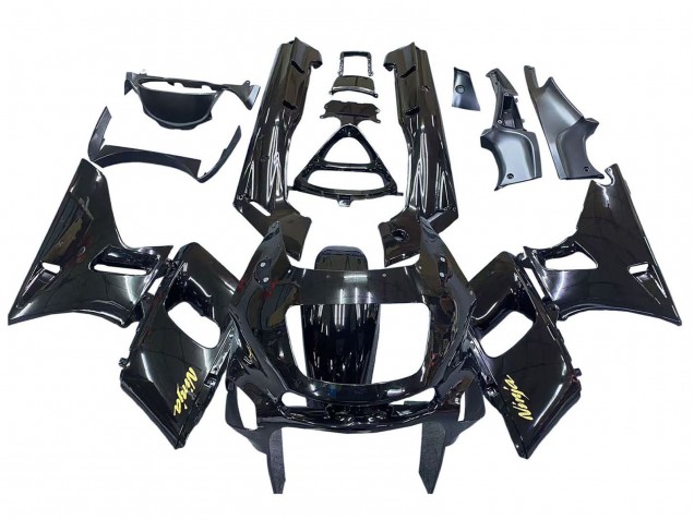 Carénages Moto Kawasaki ZZR600 1998-2003 - Noir Brillant Or Ninja