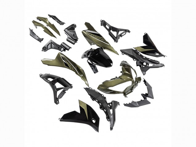 Carénages Moto Kawasaki Versys 650 2022-2025 - Vert Foncé Noir