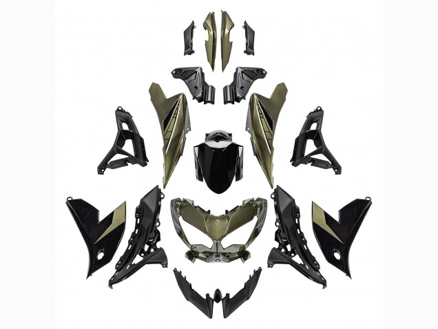 Carénages Moto Kawasaki Versys 650 2022-2025 - Vert Foncé Noir