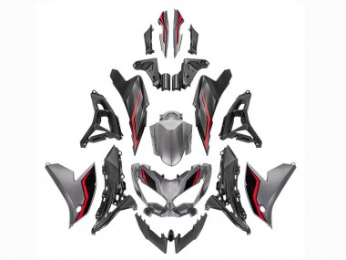 Carénages Moto Kawasaki Versys 650 2022-2025 - Gris Rouge Noir