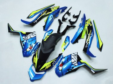 Carénages Moto Yamaha XMAX300 2017-2021 - Bleu Jaune Noir Requin 46