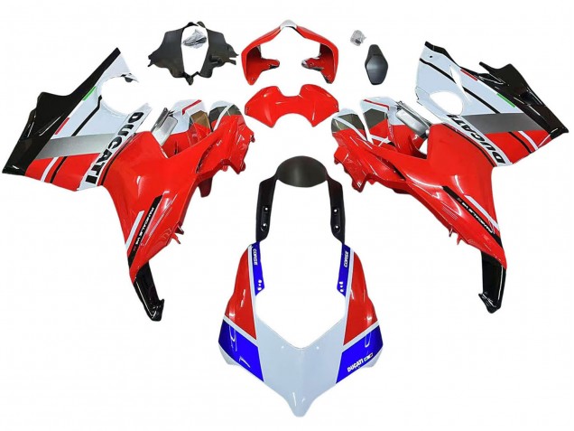 Carénages Moto Ducati Panigale V4 V4S 2018-2019 - Blanc Argent Rouge Noir Brillant