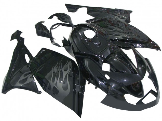 Carénages Moto BMW K1200S 2005-2010 - Noir Brillant Gris Flamme