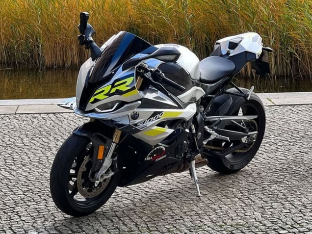Carénages Moto BMW S1000RR 2023-2024 - Argent Jaune Fibre de Carbone