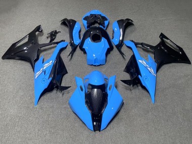 Carénages Moto BMW S1000RR 2019-2022 - Bleu Noir Fibre de Carbone