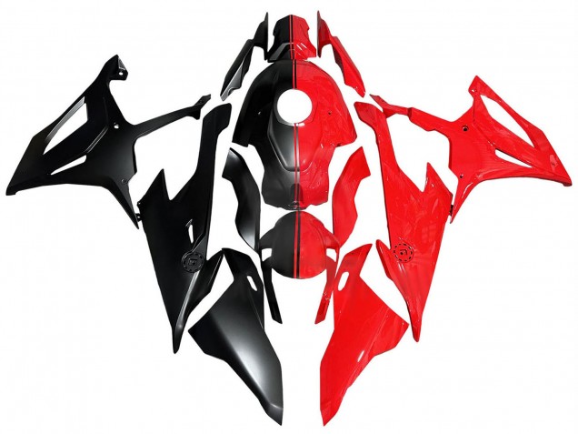 Carénages Moto BMW S1000RR 2019-2022 - Rouge Noir Mat